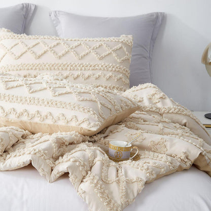 Bettwäsche-Set Boho Beige 200x220cm Getuftet mit Reißverschluss