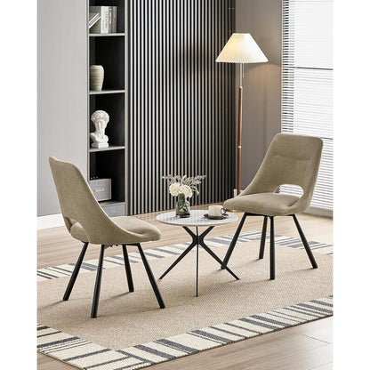Drehbare Esszimmerstühle 6er Set | Kaschmir-Stoff, Ergonomisch