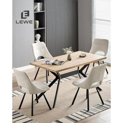 Drehbare Esszimmerstühle Set 4 – Beige, & Ergonomisch