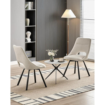 Drehbare Esszimmerstühle Set 4 – Beige, & Ergonomisch