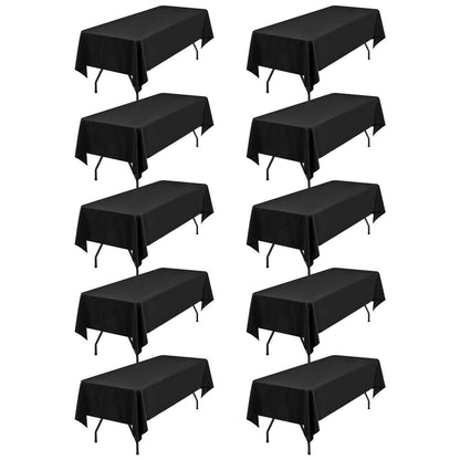10x Tischdecke Schwarz Streifen | Rechteckig, 153x260 cm