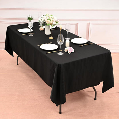 10x Tischdecke Schwarz Streifen | Rechteckig, 153x260 cm