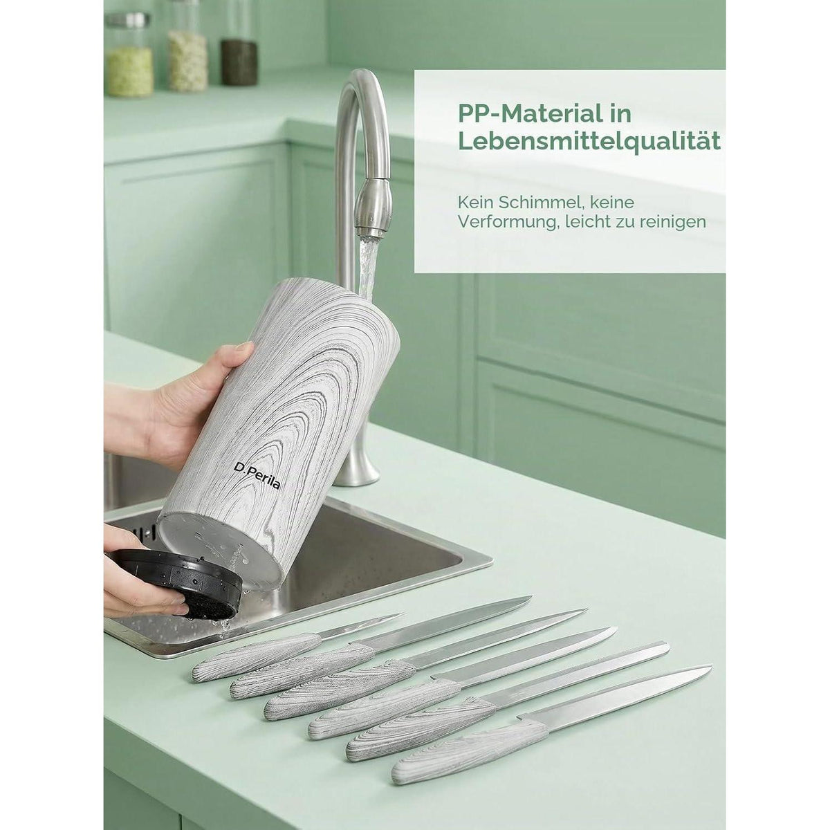 6-tlg. Messerblock Set Edelstahl – Scharf & Modern