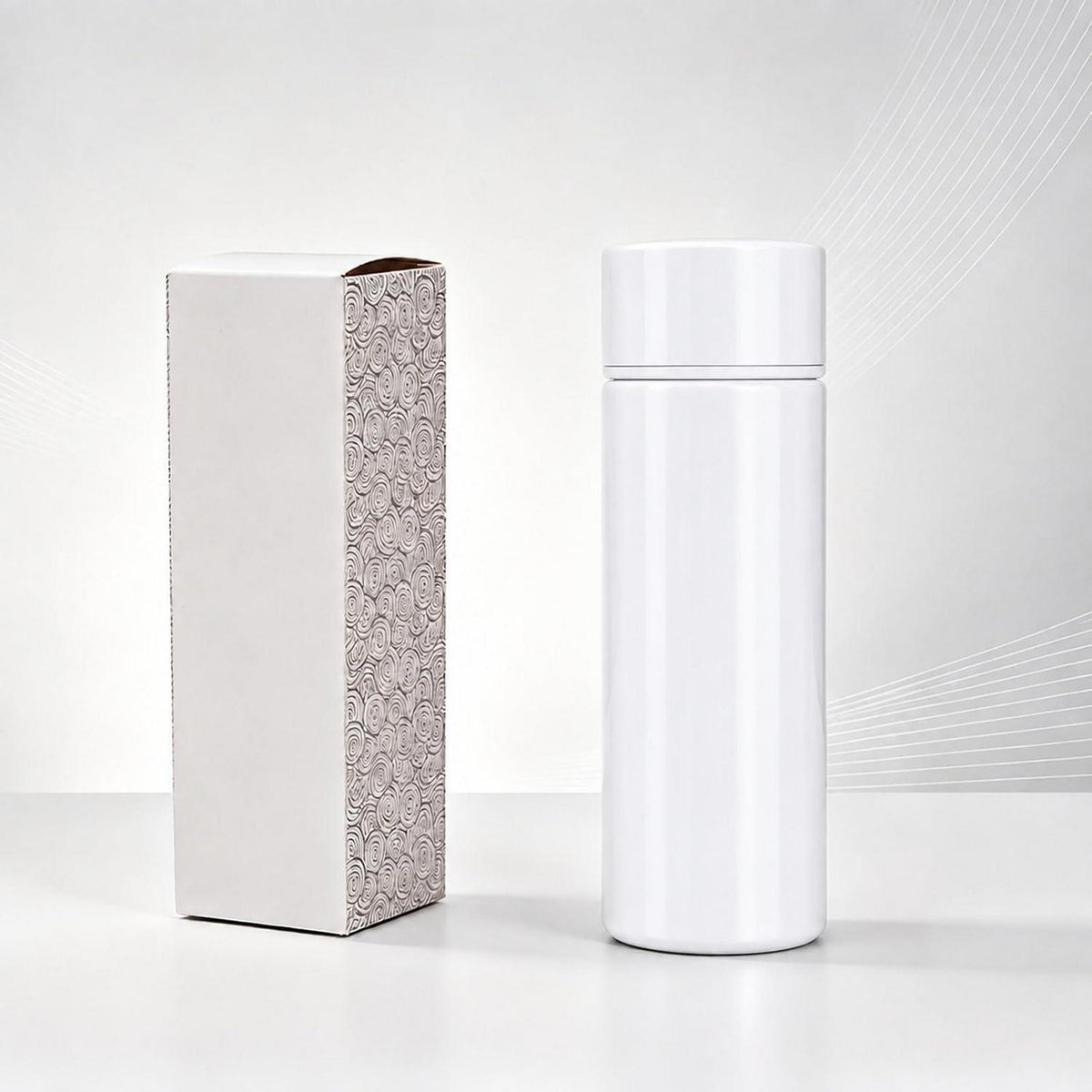 Mini Thermosflasche 150ml für unterwegs, isoliert, weiß