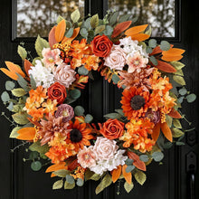 Herbstkranz 56cm | Türkranz mit Kunstblumen für Herbstdeko