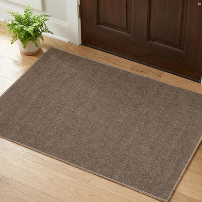 Rutschfeste Fußmatte 90x150 cm – Braun, Saugfähig & Waschbar