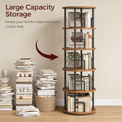 Drehbares 5-Ebenen Bücherregal für Wohnzimmer & Homeoffice