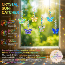 6x Kristall Sonnenfänger Schmetterling | Fensterdeko Lichtfänger Regenbogen