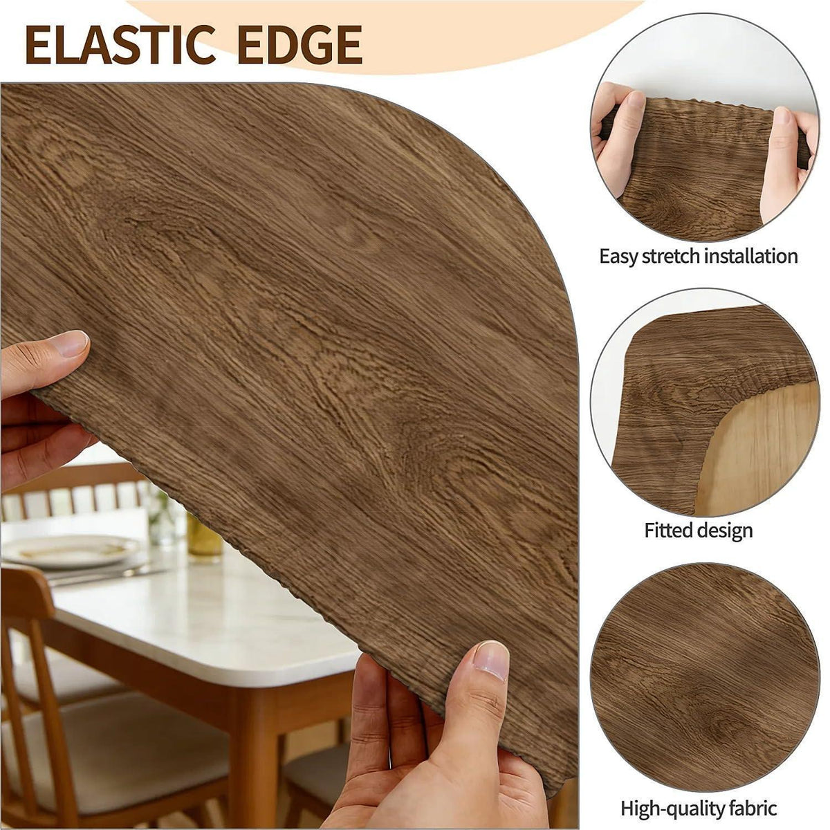 Wasserdichte Tischdecke Rechteckig 120x80cm – Holzoptik