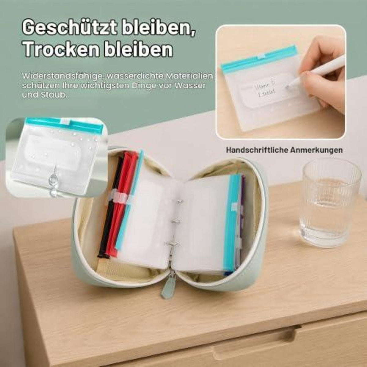 Pillen Organizer Tasche A8 – Wasserdicht für 7-14 Tage (Grün)