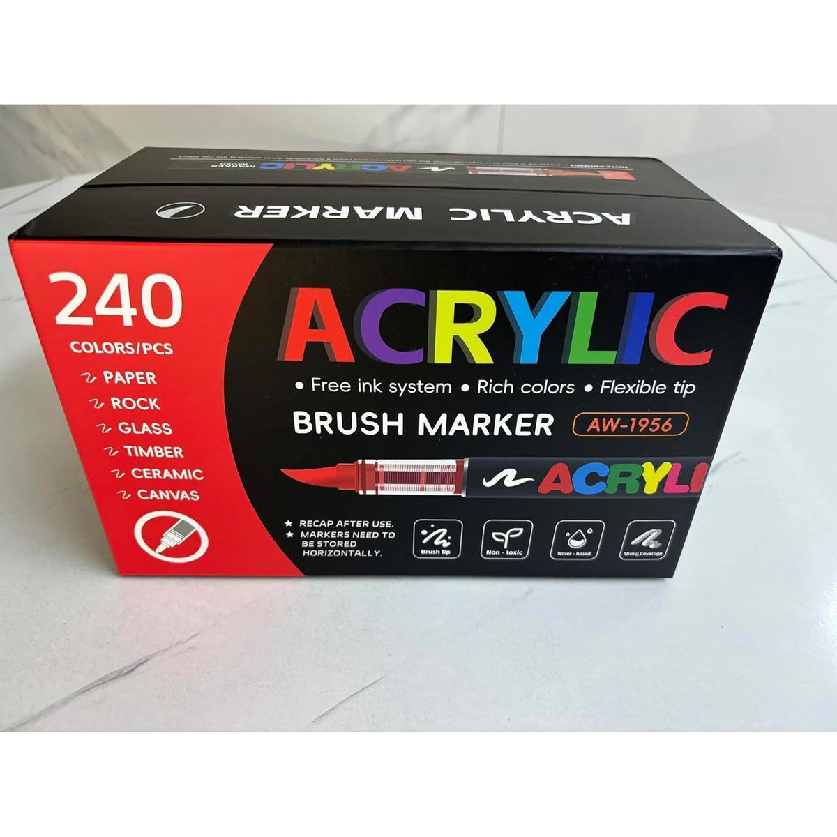 Acrylstifte Set 240 Farben – Pinselspitze für Steine, Holz & mehr