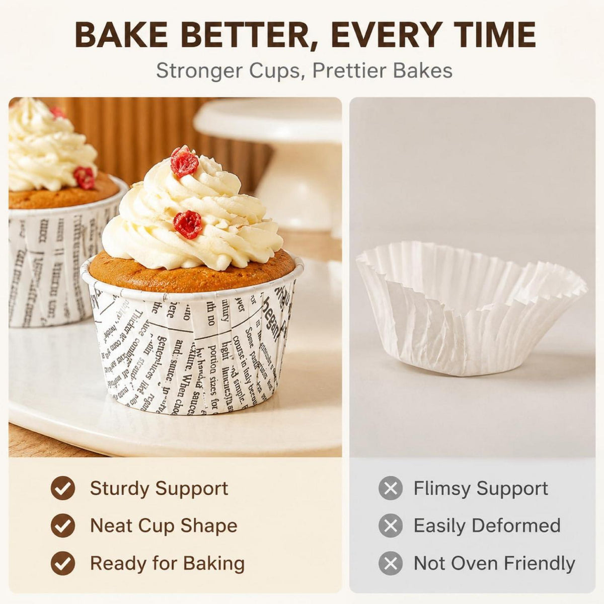 150 Muffinförmchen Papier – Cupcake Backförmchen für Party & Hochzeit