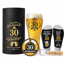 30. Geburtstag Geschenk für Männer mit Bierglas & Zubehör