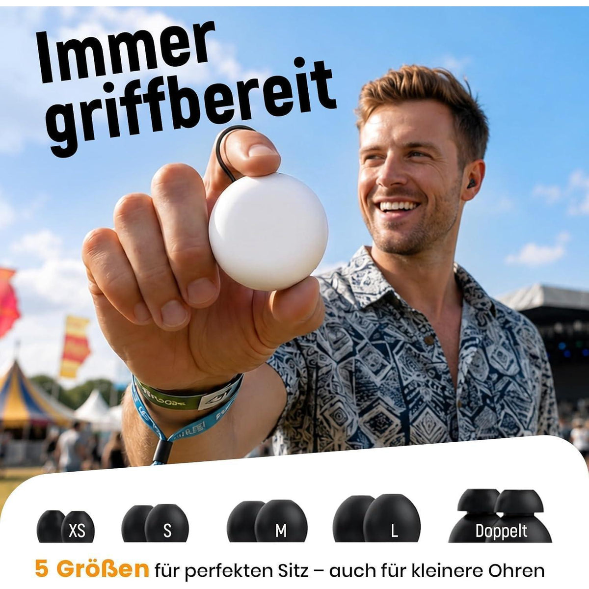 Konzert-Ohrstöpsel mit 22 dB Geräuschreduzierung – Schwarz