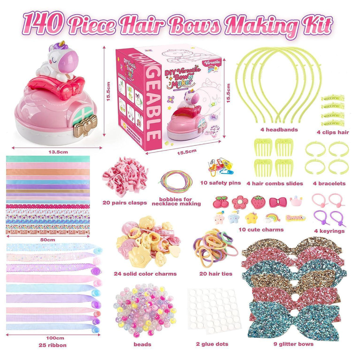 Haarschleifen Bastelset Mädchen – DIY Haarschmuck Set