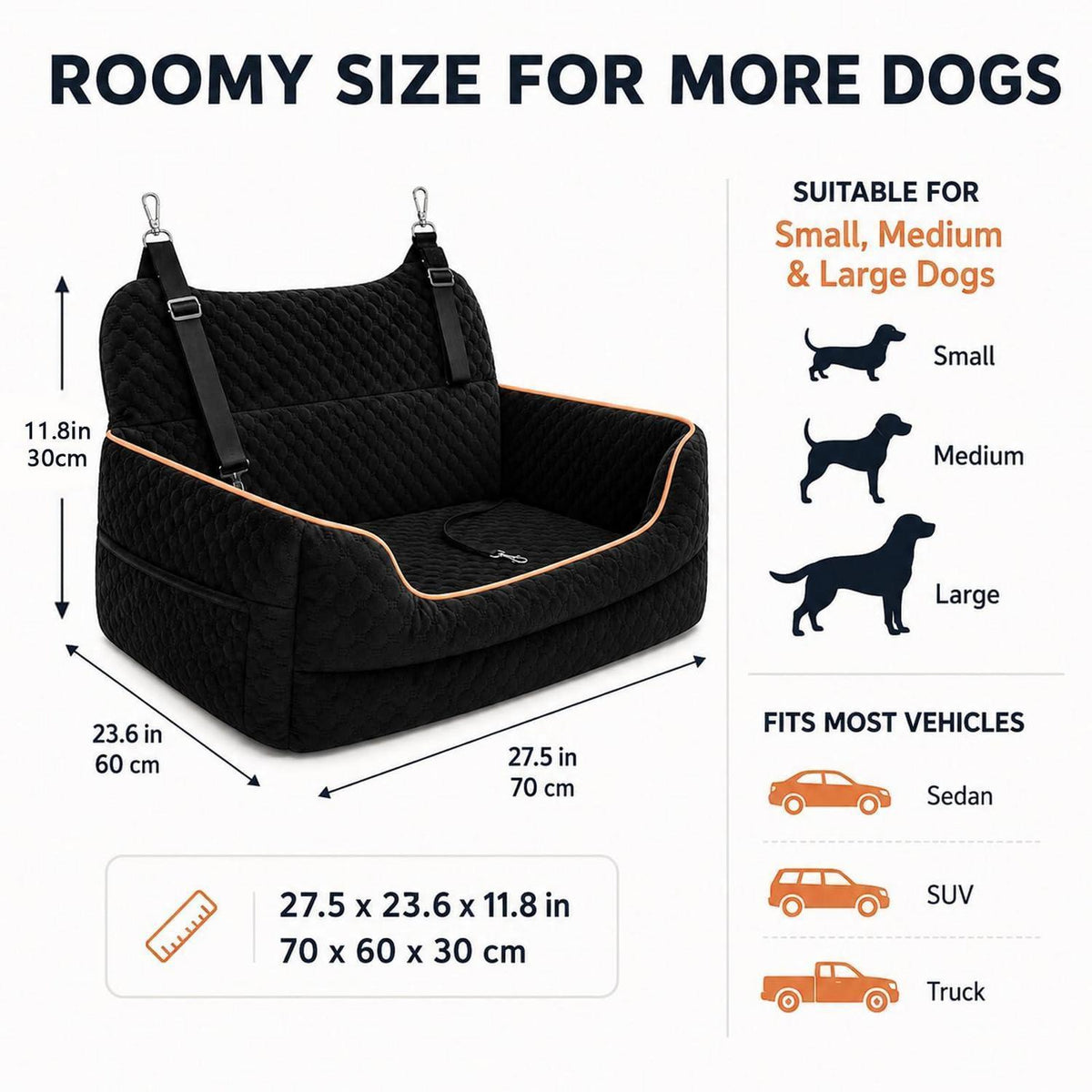 Hunde Autositz – Komfortabel & Vielseitig für Große & Kleine Hunde