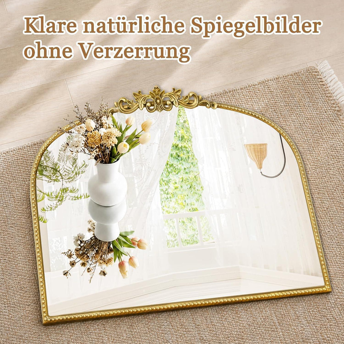 Goldener Vintage Wandspiegel barock 80x60cm