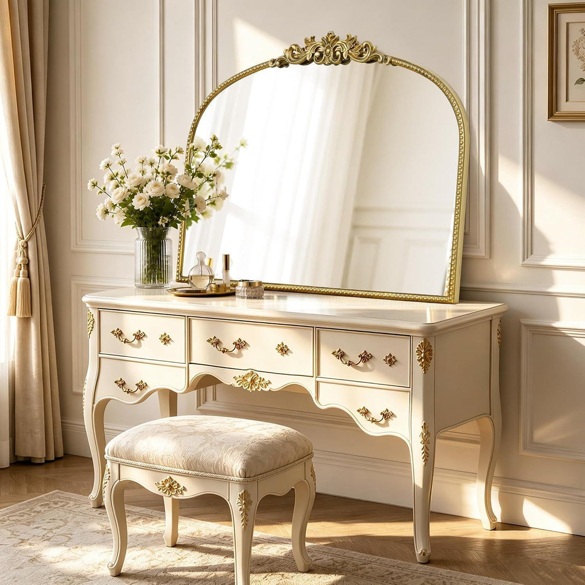 Goldener Vintage Wandspiegel barock 80x60cm