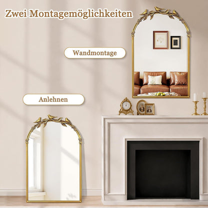 Goldener Vintage Wandspiegel barocker Stil 74x48cm