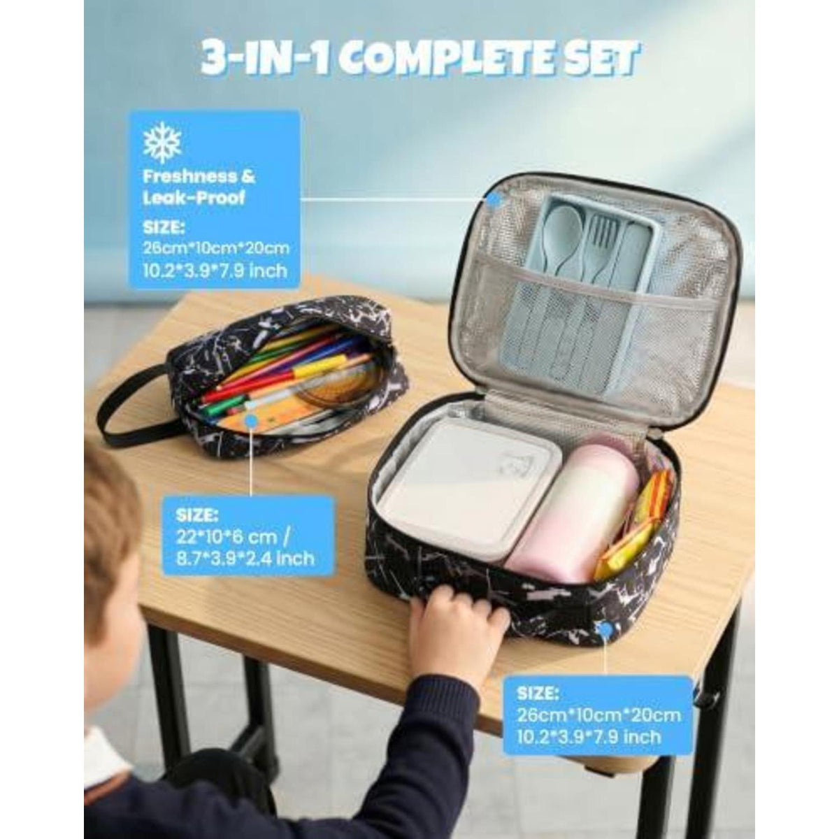 Schultasche Set Jungen 8-12 Jahre Wasserdicht Gaming Design