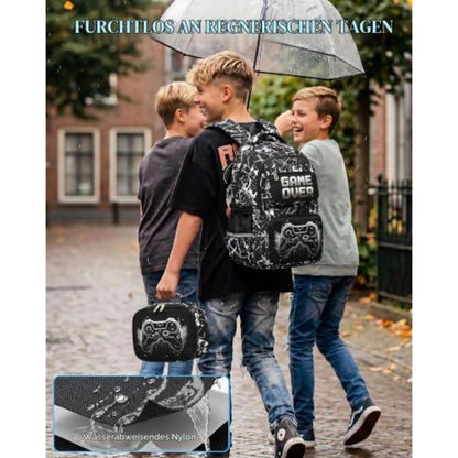 Schultasche Set Jungen 8-12 Jahre Wasserdicht Gaming Design