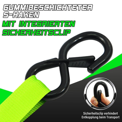 Automatischer Spanngurt 3,6m – Set 4er-Pack mit S-Haken