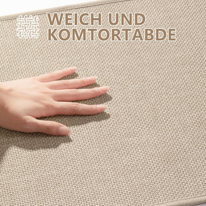 Rutschfester Badezimmerteppich 43x61 cm – Beige (2er-Pack)