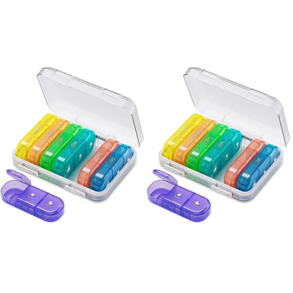 Tablettenbox 21 Fächer – 7 Tage Reise Pillendose (2er Pack)