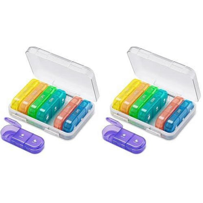 Tablettenbox 21 Fächer – 7 Tage Reise Pillendose (2er Pack)