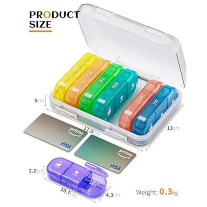 Tablettenbox 21 Fächer – 7 Tage Reise Pillendose (2er Pack)