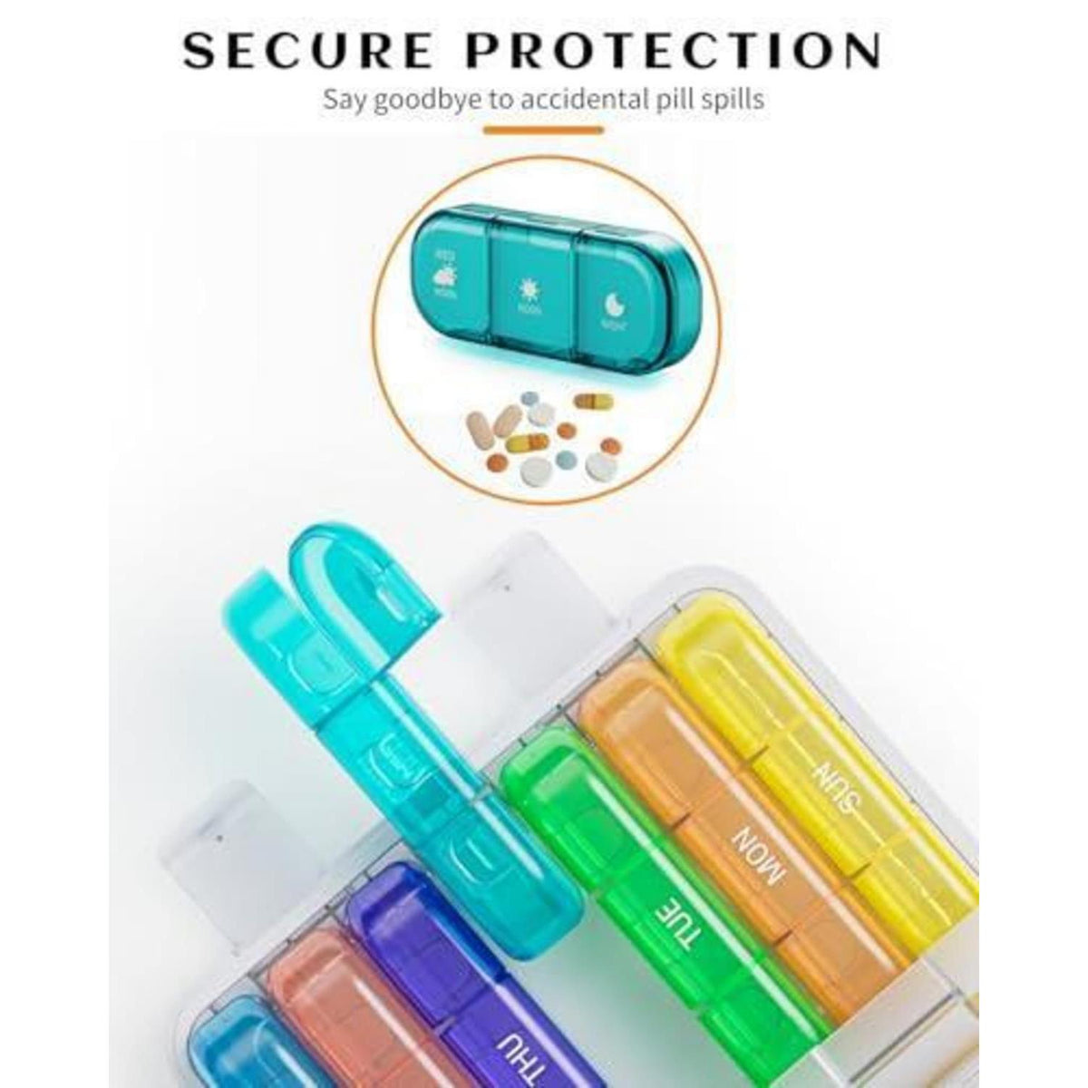 Tablettenbox 21 Fächer – 7 Tage Reise Pillendose (2er Pack)