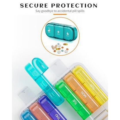 Tablettenbox 21 Fächer – 7 Tage Reise Pillendose (2er Pack)