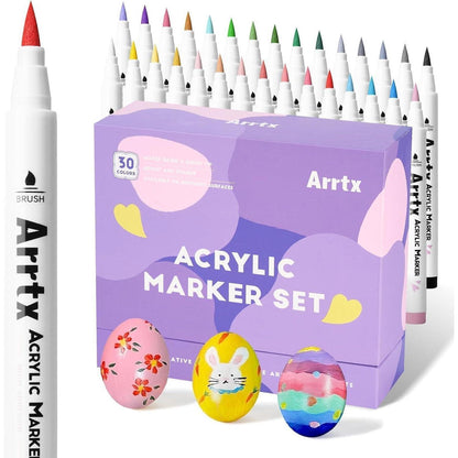 Acrylstifte Set 30 Farben – Pinselspitzen für Steine, Keramik & mehr