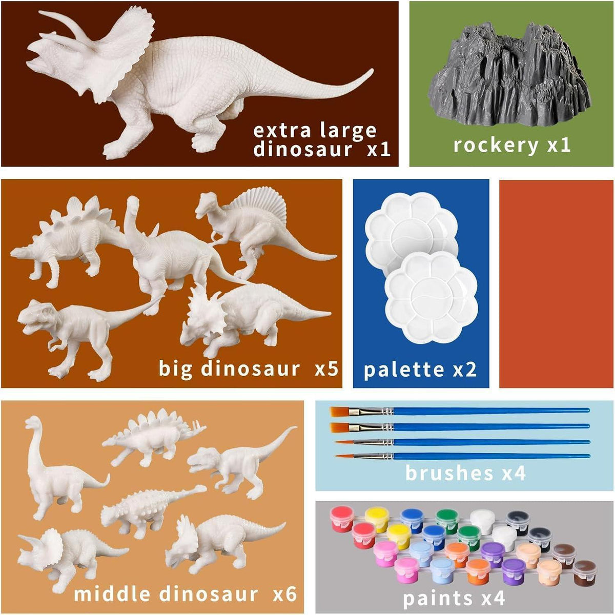 3D Dinosaurier Malset für Kinder – Kreatives Geschenk (2er Pack)