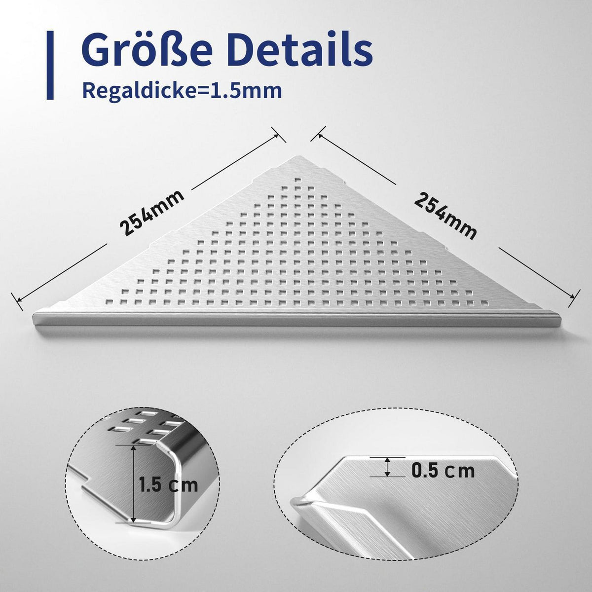 Edelstahl Eckregal Duschablage 2er-Set, 254mm