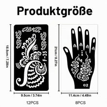 Henna Schablonen Set 20er Pack für Körper & Basteln