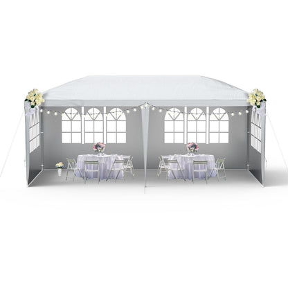 3x6m Partyzelt mit Seitenteilen – Gartenpavillon Grau