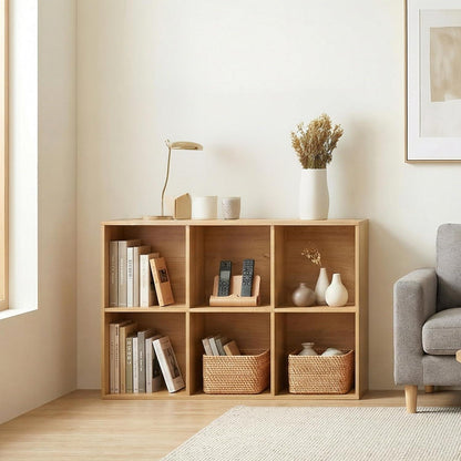Holz Würfelregal 8 Fächer mit Rückwand – Bücherregal & Raumteiler