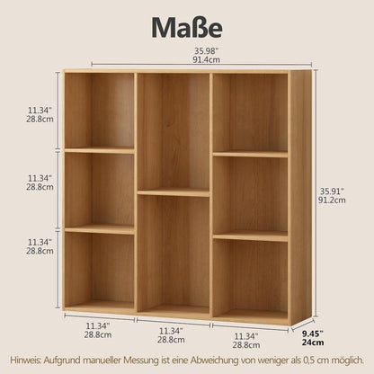 Holz Würfelregal 8 Fächer mit Rückwand – Bücherregal & Raumteiler