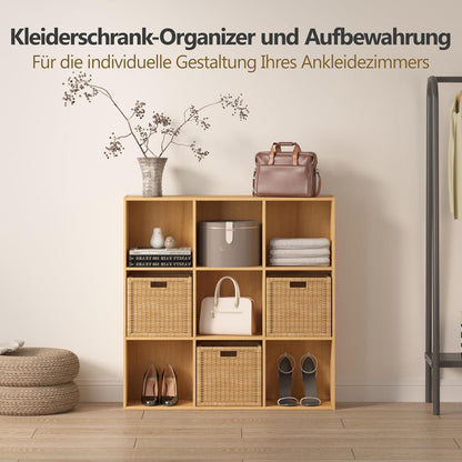 Holz Würfelregal 8 Fächer mit Rückwand – Bücherregal & Raumteiler