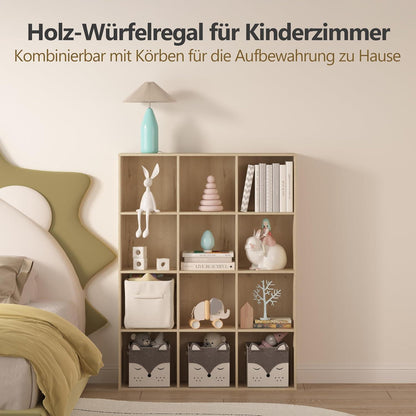 Holz Würfelregal 8 Fächer mit Rückwand – Bücherregal & Raumteiler