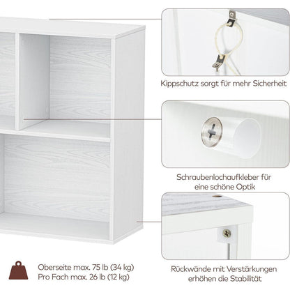 Würfelregal Holz 9 Fächer - Bücherregal & Raumteiler Weiß