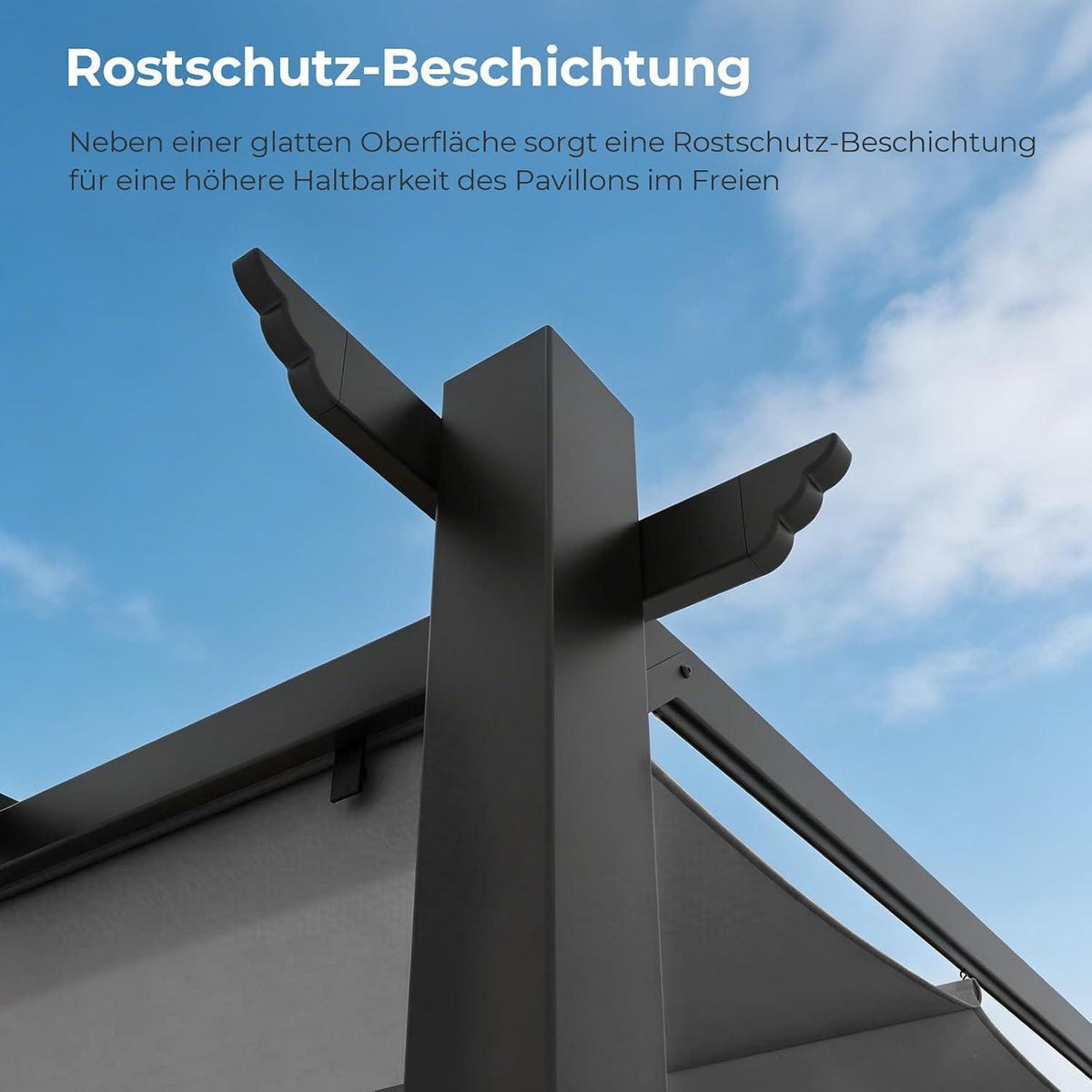 LEADZM Pergola 3x4m – Freistehender Pavillon mit Schiebedach