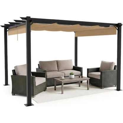 LEADZM Pergola 3x4m – Freistehender Pavillon mit Schiebedach