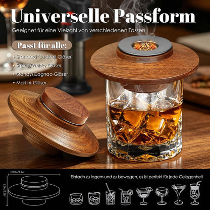 Whisky Räucher Set mit Feuerzeug & Holzspäne für Cocktails