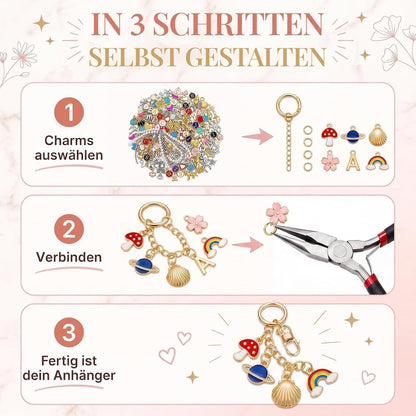 325-teiliges Schmuck Selber Machen Set für Schlüsselanhänger & Taschen