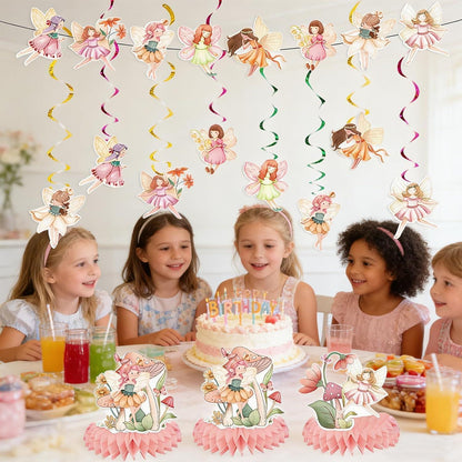 Feen Geburtstag Deko Set | Girlande & Deko für Märchenparty