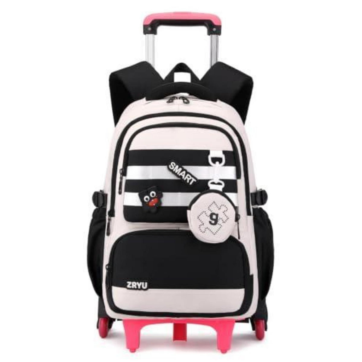 Schultrolley Rucksack Mädchen 3-9 Klasse, Abnehmbar & 6 Räder