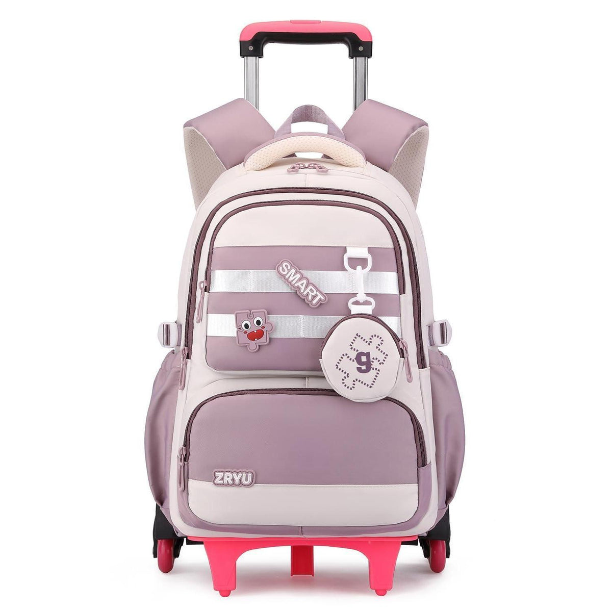 Schultrolley Rucksack Mädchen 3-9 Klasse Lila, Höhenverstellbar