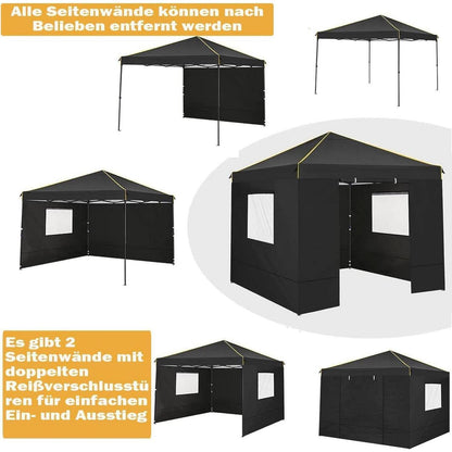 Faltpavillon 3x3 m mit Seitenteilen – Wasserdicht & Winterfest